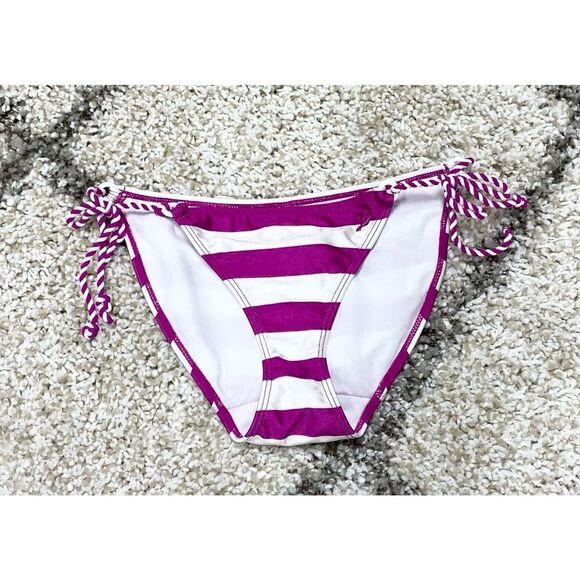 Aerie Magenta Stripe String Bikini Swimwear Bottom Size Small - Picture 2 of 5